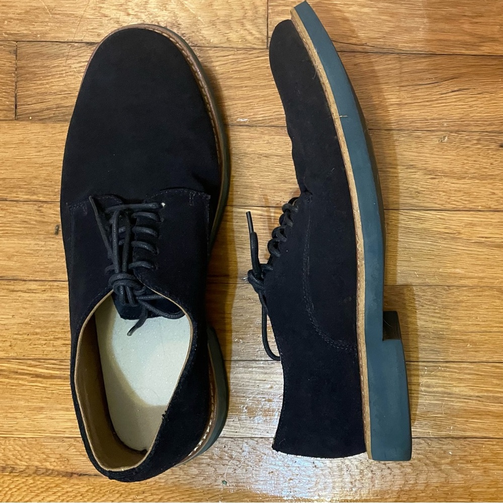 Stylish Blue Suede Lace-Up Shoes